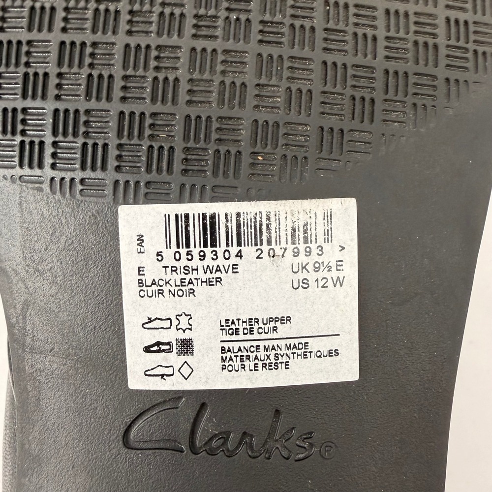 Clarks Trish Wave Black Leather Bow Loafers‎ Flats Womens 12W 261533095095 - Picture 7 of 8